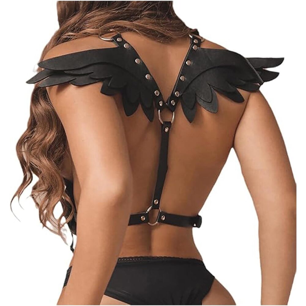 6869 Punk Belt Women Pu Leather Waist Body Harness Sm Sexy Hollowing Bra Chest